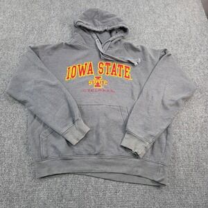 Vintage Iowa State Cyclones Hoodie Sweatshirt‎ Gray College Apparel Y2K